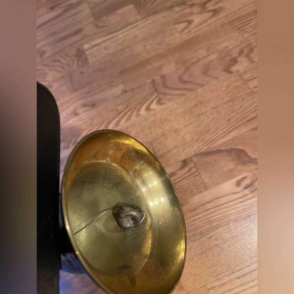MSR 11” large brass bell with a wood handle Vintage